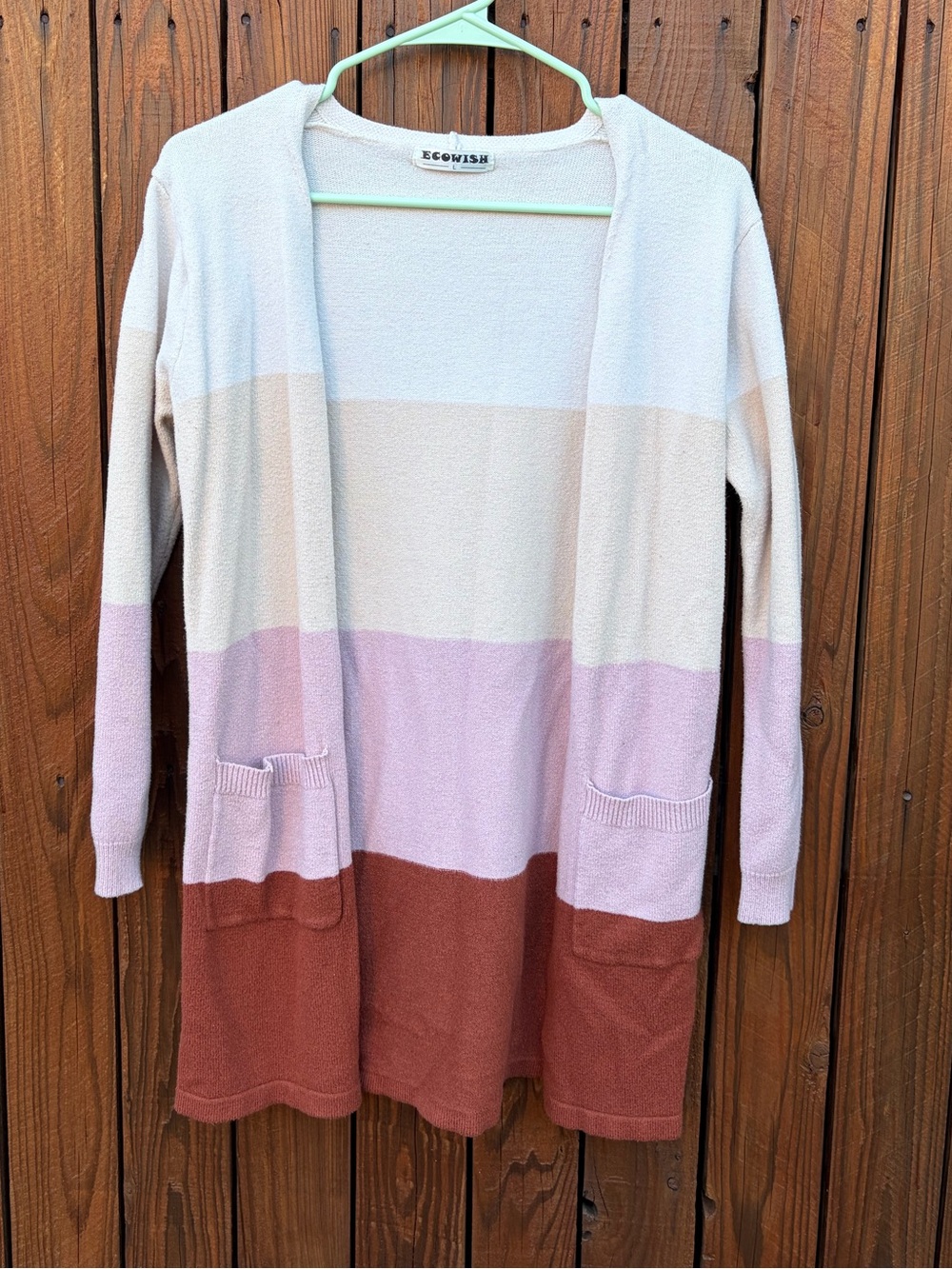 Ecowish Stripped Cardigan L